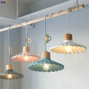 Scalloped pastel led pendant lights for dining room