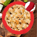 Scalloped red silicone pie crust shield kitchen baking tool