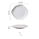 Scalloped white ceramic dinner plate set dining room tableware