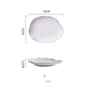 Scalloped white ceramic dinner plate set dining room tableware