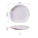 Scalloped white ceramic dinner plate set dining room tableware