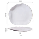 Scalloped white ceramic dinner plate set dining room tableware