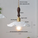 Scalloped white ceramic led pendant lamp dining room brass socket