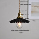 Scalloped white ceramic led pendant lamp dining room brass socket