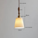 Scalloped white ceramic led pendant light bedroom wood and copper
