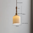 Scalloped white ceramic led pendant light bedroom wood and copper