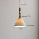 Scalloped white ceramic led pendant light bedroom wood and copper