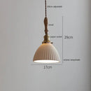 Scalloped white ceramic led pendant light for dining room