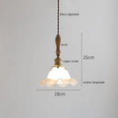 Scalloped white ceramic led pendant light for dining room