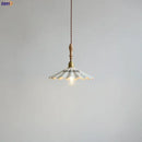 Scalloped white ceramic led pendant light for dining room