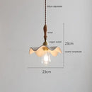 Scalloped white ceramic led pendant light for dining room