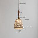Scalloped white ceramic led pendant light for dining room