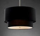 Scandinavian beige double linen fabric pendant light dining room