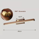 Scandinavian black walnut mirror lamp bedroom led wall sconce