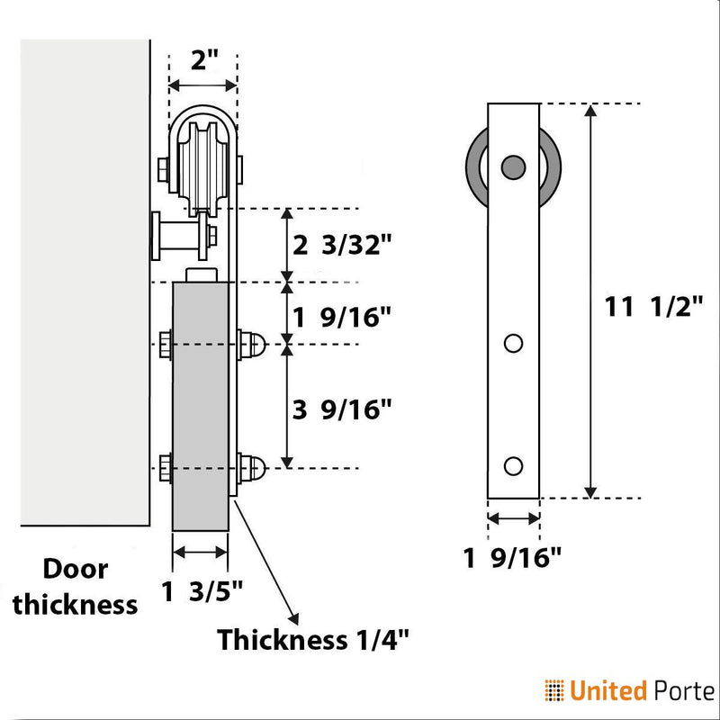 Lucia 2266 Matte Black Double Barn Door with Clear Glass and Silver Rail