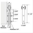 Veregio 7602 Antracite Barn Door with Frosted Glass and Silver Finish Rail