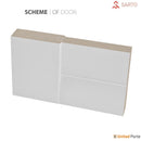 Quadro 4588 White Silk Barn Door with Black Glass and Black Rail