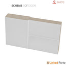 Sete 6003 White Silk Double Barn Door with Frosted Glass | Black Rail