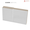 Quadro 4088 Matte White Double Barn Door with Frosted Glass and Silver Finish Rail