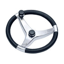 Schmitt Marine Evo Pro 316 Cast Stainless Steel Steering Wheel w/Control Knob - 13.5" Diameter