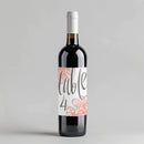 Script Floral Table Number Wine Label