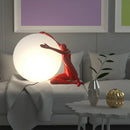 Sculptural black & red glass ball table lamp bedroom decor