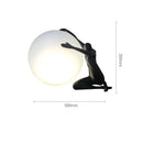 Sculptural black & red glass ball table lamp bedroom decor