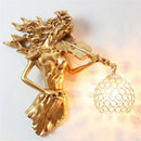 Sculptural gold violinist crystal wall lamp living room sconce