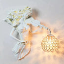 Sculptural gold violinist crystal wall lamp living room sconce