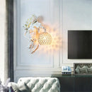 Sculptural gold violinist crystal wall lamp living room sconce