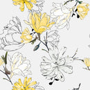 Contemporary Yellow Flowers Wallpaper Chic