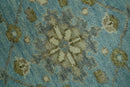 Sea Blue, Green and Ivory 8x10 Hand Knotted Traditional Oriental Oushak wool rug