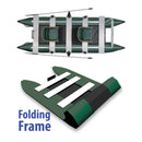 Folding frame for an inflatable boat on a white background