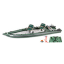 Inflatable boat with accessories on a white background