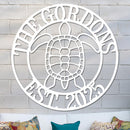 Sea Turtle Family Name Sign