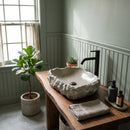 Seagrass Fossil Limestone Rough Rectangular Vessel Sink - 16"x20"x5" - Honed/Rough