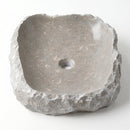 Seagrass Fossil Limestone Rough Rectangular Vessel Sink - 16"x20"x5" - Honed/Rough