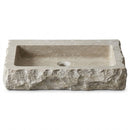 Seagrass Fossil Limestone Rough Rectangular Vessel Sink - 18"x21.4"x4" - Honed/Rough