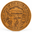 Handcrafted Wooden Great Seal of the State of Nebraska | 13" x 13" | Wilkens Wood Design