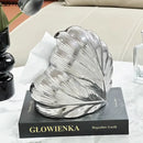 Seashell white & silver heart feather ceramic tissue box bedroom decor