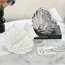 Seashell white & silver heart feather ceramic tissue box bedroom decor