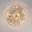 Seguis 3-Light Weathered White Chandelier with Wood Beads