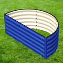 17" Tall Decorative Semi-circle Raised Garden Bed in Cobalt Blue