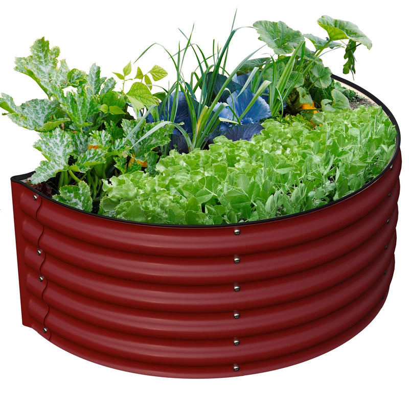 17" Tall Decorative Semi-circle Raised Garden Bed in Barn Red