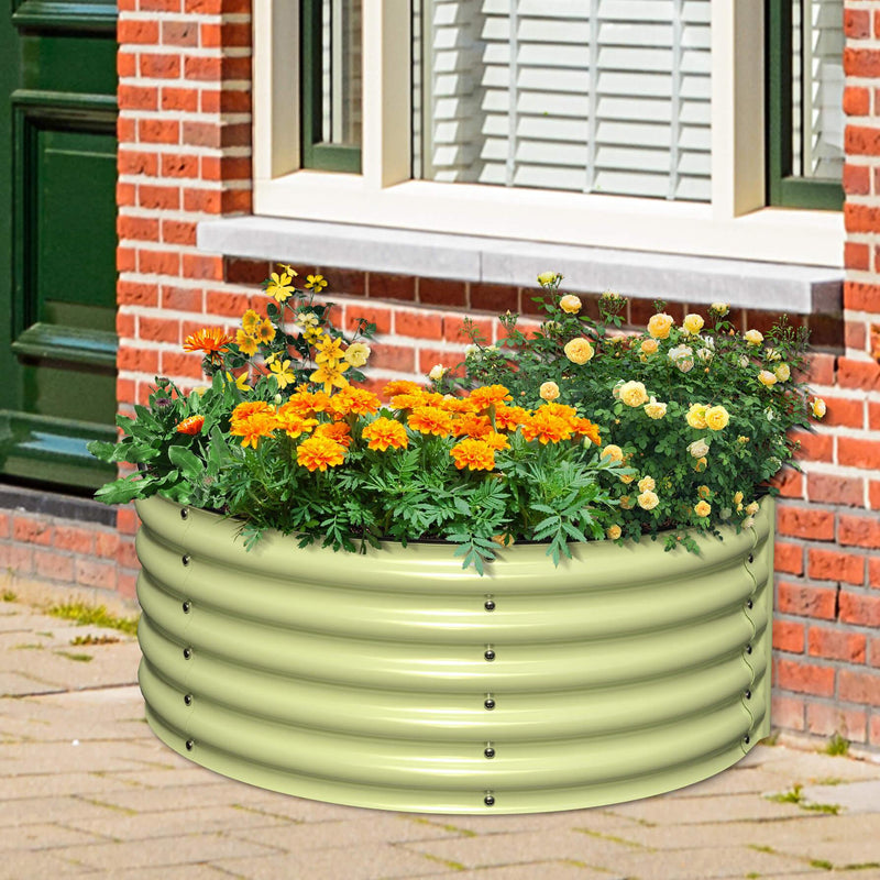 17" Tall Decorative Semi-circle Garden Bed in Sage Green