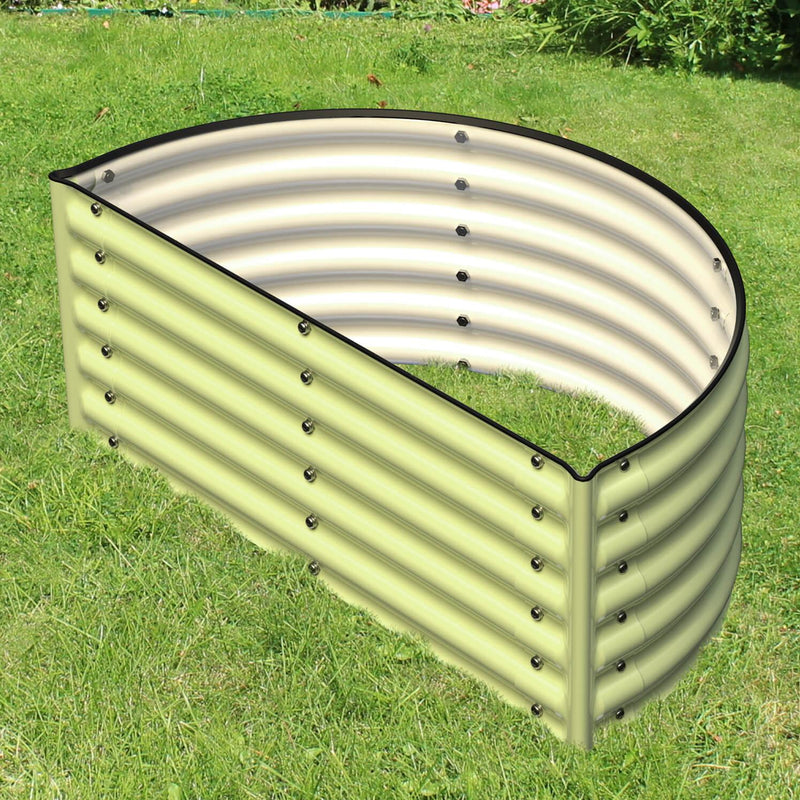 17" Tall Decorative Semi-circle Garden Bed in Sage Green