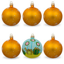 Set of 6 Santa with Gifts, Snowman, Nutcracker Glass Christmas Ornaments