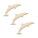3 Dolphin Unfinished Wooden Shapes Craft Cutouts DIY Unpainted 3D Plaques 4 Inches