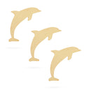 3 Dolphin Unfinished Wooden Shapes Craft Cutouts DIY Unpainted 3D Plaques 4 Inches