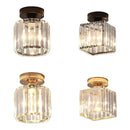 Set of 4 black & gold crystal mini ceiling lights for living room